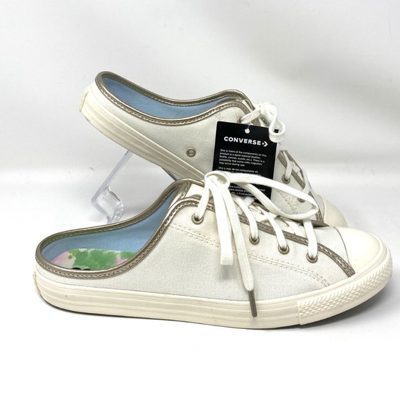 🔥HOT SALE🔥Converse Sandal Women's 570769F CTAS DAINTY MULE SLIP On Gold Canvas - Picture 4 of 10